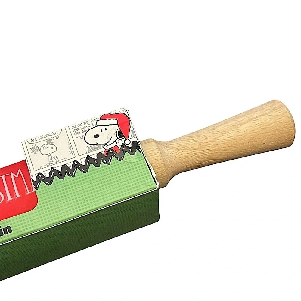 Peanuts Snoopy Charlie Brown Merry Christmas Printed Silicone Rolling Pin IOB